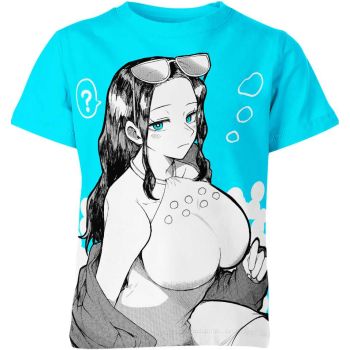 Nico Robin in Striking Blue and White Shirt