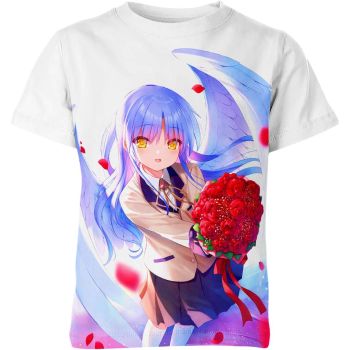 Angelic Harmony - Kanade Tachibana From Angel Beats Shirt in Pure White
