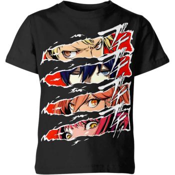 Unite Against Darkness: Persona 5 X Chainsaw Man Black Shirt