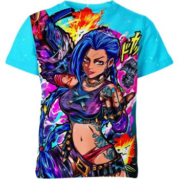 Jinx From League Of Legends Shirt - Electric Blue