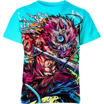 Inosuke Hashibira From Demon Slayer Shirt - Azure Beast's Roar!