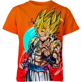 Gogeta - Lively Tangerine Shirt: Fusion Dynamism Unleashed