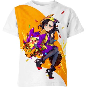 Gengar and Pikachu Fusion White DQS Shirt