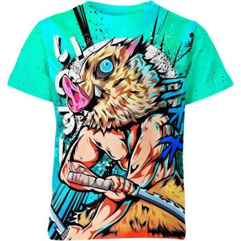 Inosuke Hashibira From Demon Slayer Shirt - Verdant Forest Guardian!