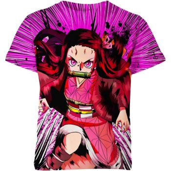 Rosy Purple Nezuko Kamado from Demon Slayer Shirt