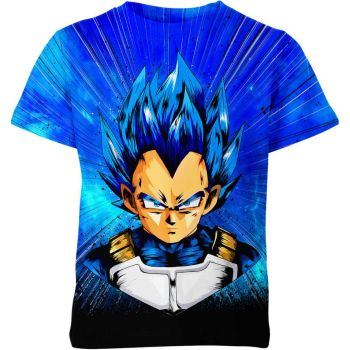 Azure Skies of Valor - Cerulean Blue Vegeta Shirt