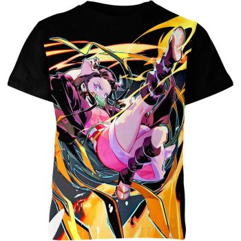 Enigmatic Black-Yellow-Pink Nezuko From Demon Slayer Shirt