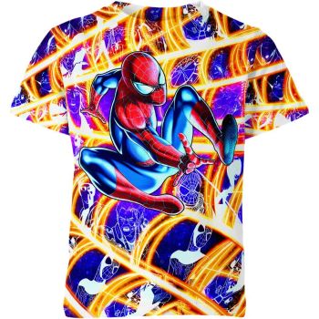 Dynamic Spider-man Man in Blue Multicolor Shirt