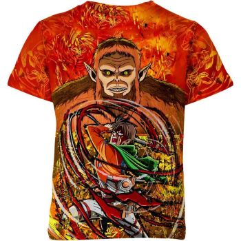 Lively Orange-Red Levi From Attack On Titan Shirt