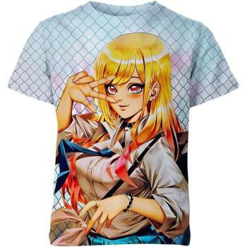 Playful Blue and Sunny Yellow Marin Kitagawa From My Dress-Up Darling Shirt