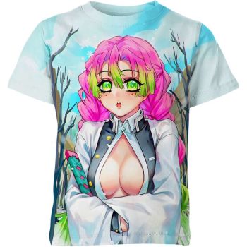 Dynamic Blue Multi-Colored Mitsuri Kanroji From Demon Slayer Shirt