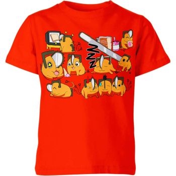 Fiery Fidelity - Orange-Red Pochita From Chainsaw Man Shirt