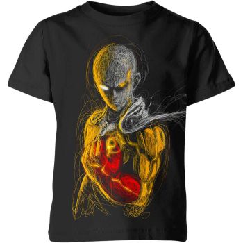 Saitama from One Punch Man Shirt - Black