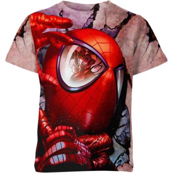 Neon Adventure: Casual and Stylish Spider-man Man T-Shirt in Red