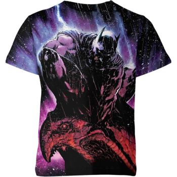 Batman: Brown Dark Avenger T-Shirt - Black and Purple for a Mysterious and Comfortable Look