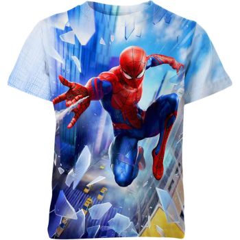 Tie-Dye Swing: Comfortable and Trendy Spider-man Man T-Shirt in Blue
