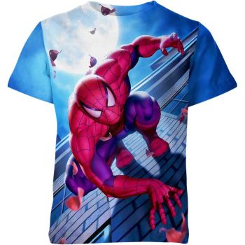 Watercolor Spidey: Cozy and Stylish Spider-man Man T-Shirt in Blue