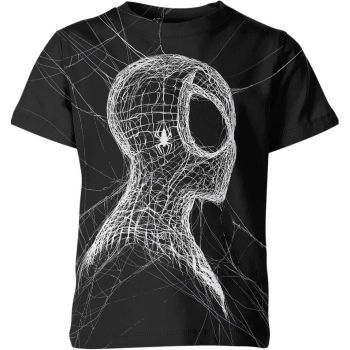 Sketching Hero: Soft and Fashionable Spider-man Man T-Shirt in Black