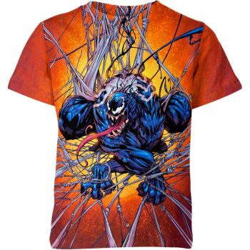 Holographic Venom - Venom Face Holographic T-Shirt in Orange