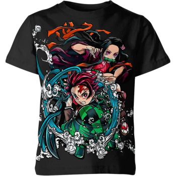 Nezuko X Tanjiro Kamado in Timeless Black Shirt