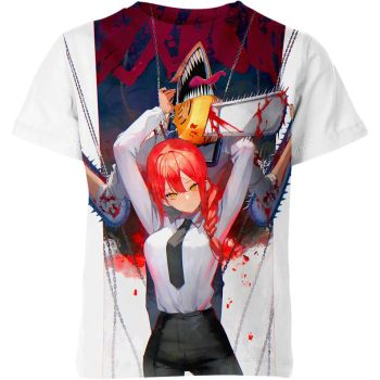 Pure White Makima and Chainsaw Devil From Chainsaw Man Shirt