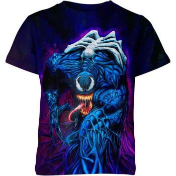 Symbiotic Style - Venom Symbiote Suit Hooded Sweatshirt in Royal Blue