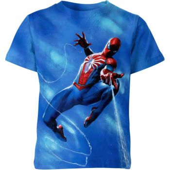 Abstract Arachnid: Casual and Cozy Spider-man Man T-Shirt in Blue