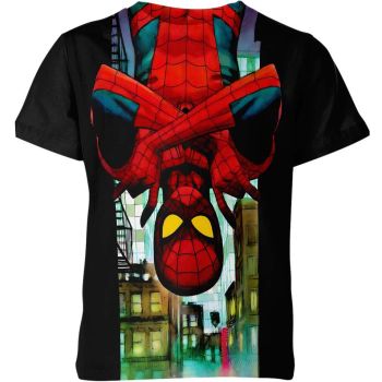 Glowing Guardian: Stylish and Comfortable Spider-man Man T-Shirt in Black