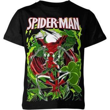Mosaic Masterpiece: Soft and Fashionable Spider-man Man T-Shirt in Bla