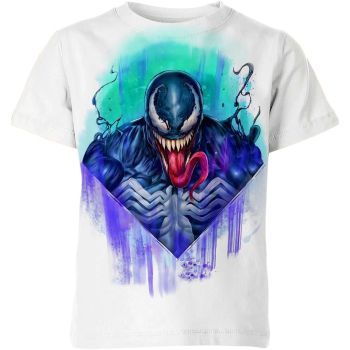 Tribal Venom - Venom Face Tribal T-Shirt in Crisp White