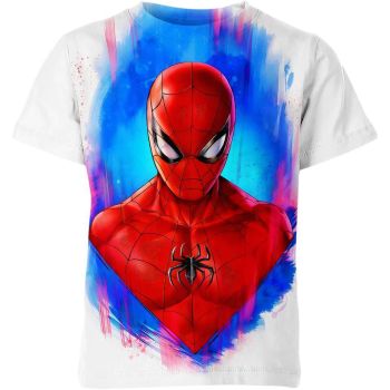 Holographic Adventures: Stylish and Cozy Spider-man Man T-Shirt in Blue