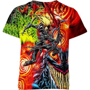 Tongue Out Venom - Venom Tongue Out White T-Shirt for Kids and Adults in Red