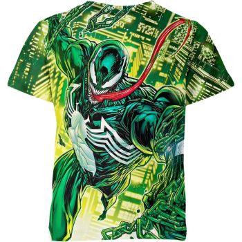 Blue-Eyed Venom - Venom Eyes Blue T-Shirt for Boys and Girls in Green