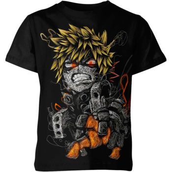 Unyielding Resolve - Katsuki Bakugo From My Hero Academia Shirt in Dark Black