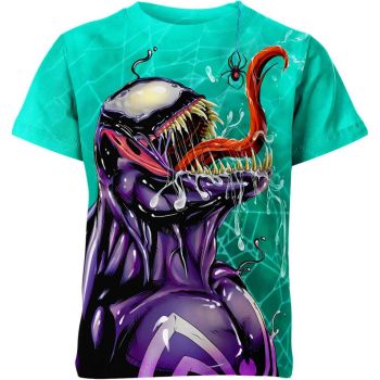 Graffiti Venom - Venom Face Graffiti Style T-Shirt in Lush Green