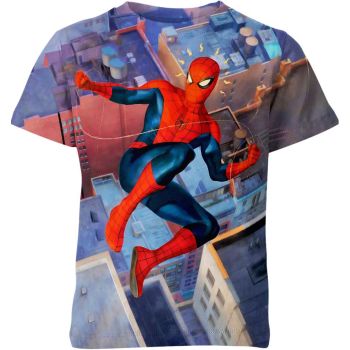 Cracked Spidey: Soft and Trendy Spider-man Man T-Shirt in Blue