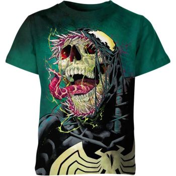 Cracked Venom - Venom Face Cracked T-Shirt in Lush Green
