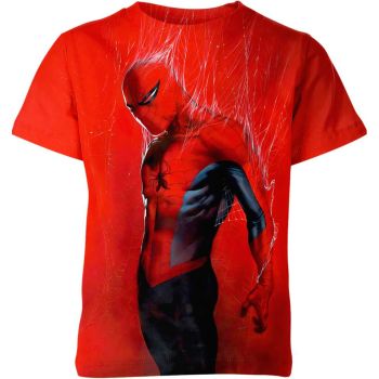 Camouflage Crusader: Trendy and Relaxed Spider-man Man T-Shirt in Red