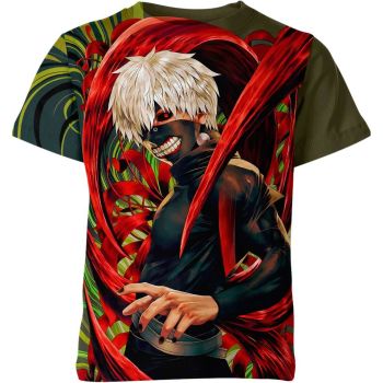 Bloody Awakening - Ken Kaneki From Tokyo Ghoul Shirt in Fiery Red