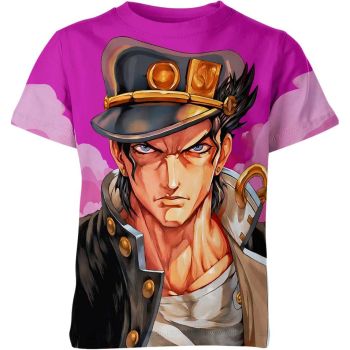 Mysterious Crusader - Jotaro Kujo Jojo's Bizarre Adventure Shirt in Regal Purple