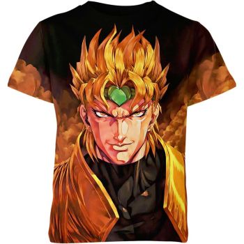 Vibrant Orange Dio Brando Jojo's Bizarre Adventure Shirt - High-Quality and Dynamic