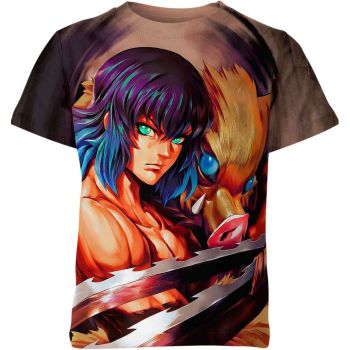 Inosuke Hashibira From Demon Slayer Shirt - Chromatic Wilderness Guardian!
