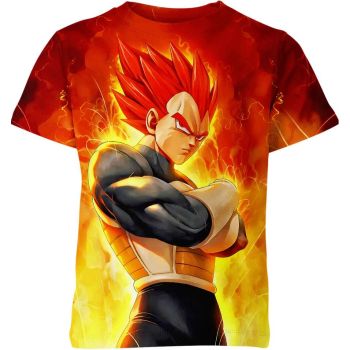 Fusion of Vibrant Flames - Orange and Yellow Vegeta Shirt