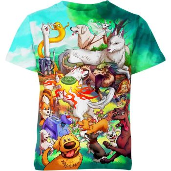 Pop Culture Dogs: Lively Green and Multi-Colored Shirt