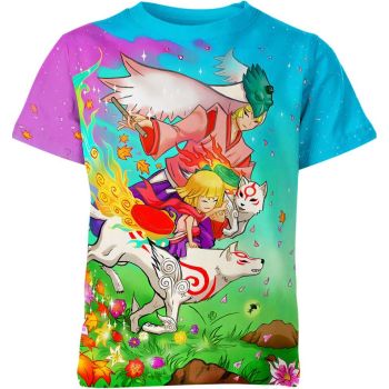 Playful Okami Family Shirt in Vibrant Colors