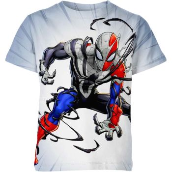Spider-man X Venom: The Dynamic Duo in Red &amp; Pure White Hoodie for Casual Comfort