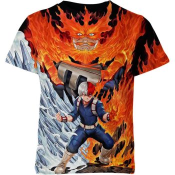Dual Flames Endeavor and Shoto Todoroki My Hero Academia Shirt