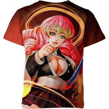 Playful Brown Multi-Colored Mitsuri Kanroji From Demon Slayer Shirt