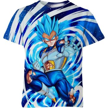 Azure Aura Unleashed - Dynamic Blue Vegeta Shirt