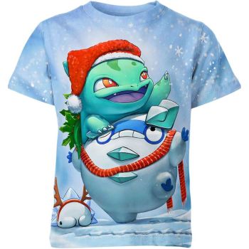 Festive Bulbasaur and Darumaka DQS Christmas Shirt